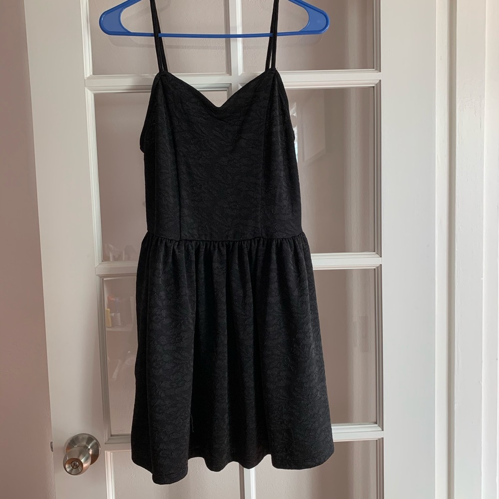 Black textured dress